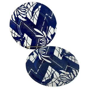 Tiffany & Co Johnson Bros Cobalt Blue Butterfly Flower Salad Plate Queen England